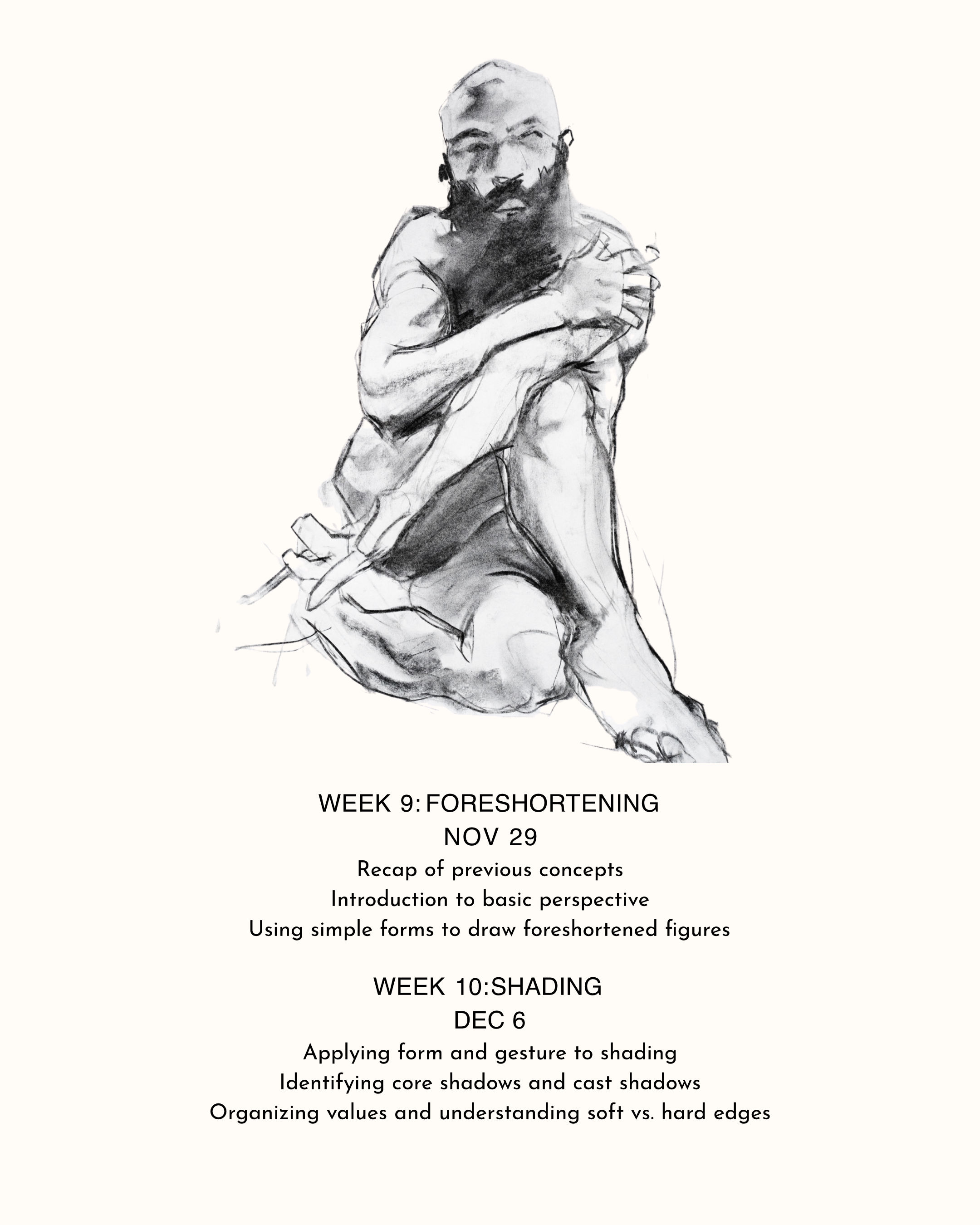 Week 9 - Foreshortening, Week 10 - Shading