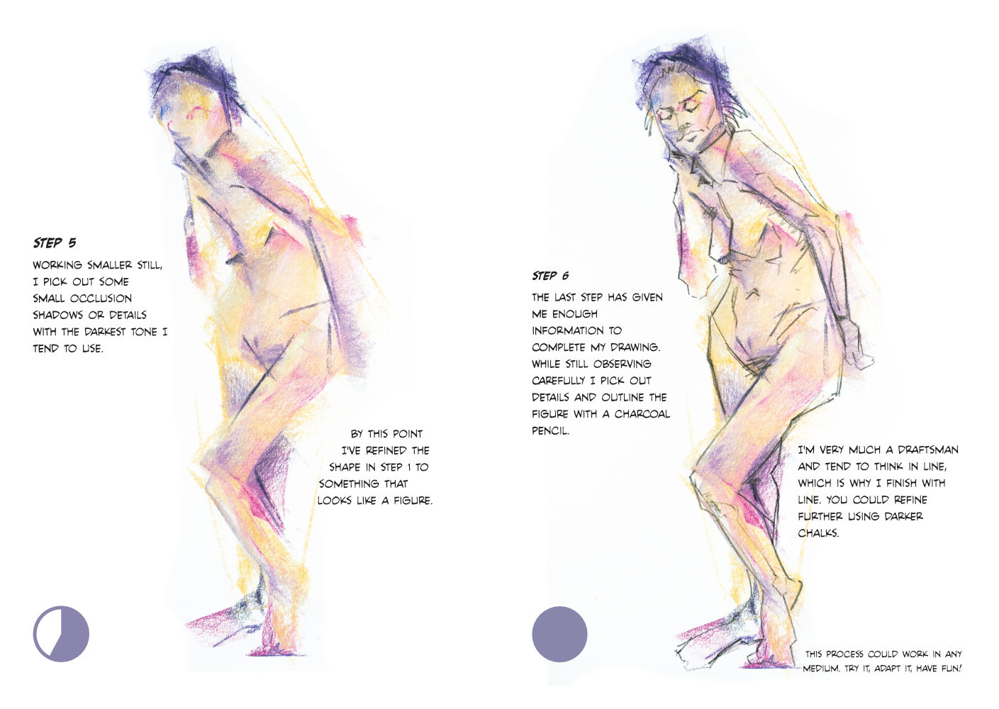 Drawing with pastels, step by step